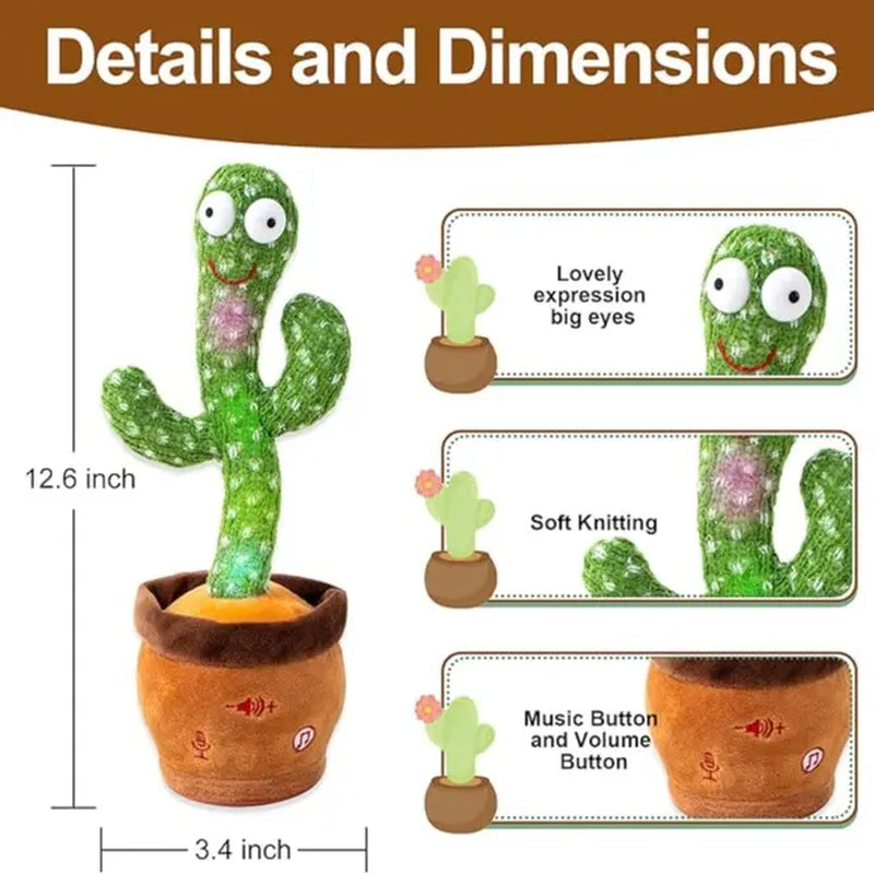 2024 Talking Cactus Toys for Dog and Cat, Dancing Singing Toy,Repeats & Recording What You Say, Birthday Day Gift,Prank Toy,Tricky Toy A2